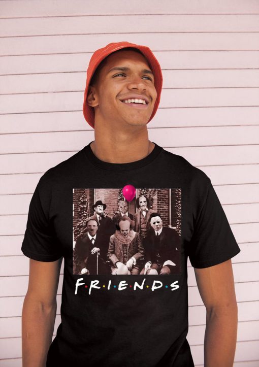 Friends IT Spooky Clown Jason Squad Horror Classic T-Shirt