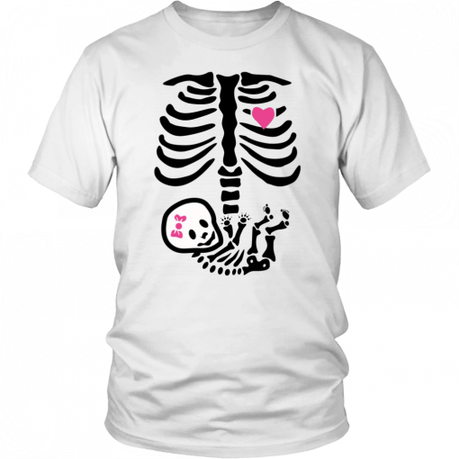 Baby Girl Skeleton Halloween Pregnancy T-Shirt