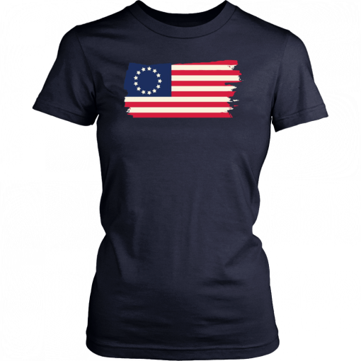 Betsy Ross American Revolutionary War Flag T Shirt Vintage T-shirt