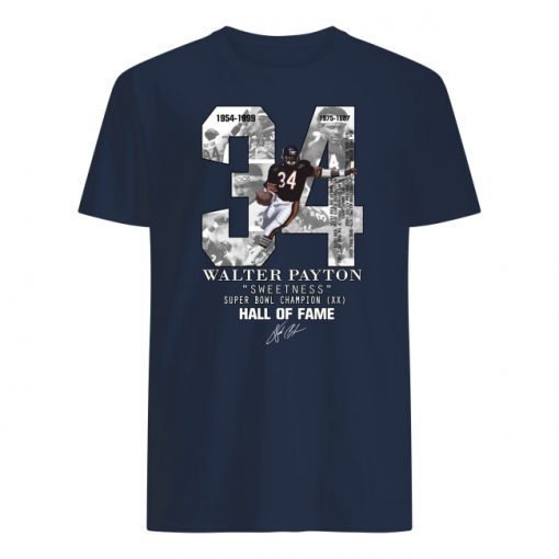 Chicago bears 34 walter payton sweetness hall of fame signature T-Shirt