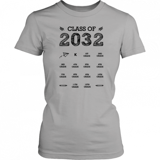 Class of 2032 grow with me with space for check marks T-Shirt