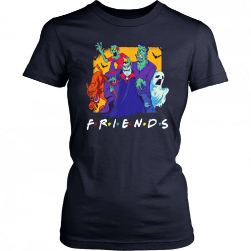 Dracula Werewolf Frankenstein Monster Bash Halloween Friends T-Shirt