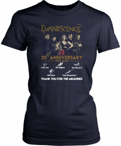 Evanescence 25th anniversary 1995-2020 signatures thank you for the memories 2019 T-Shirt