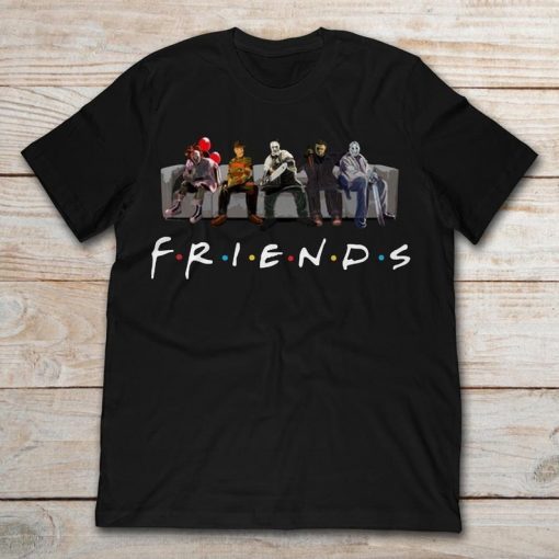 Friends IT Spooky Clown Jason Squad Halloween Horror Funny Halloween T-Shirt