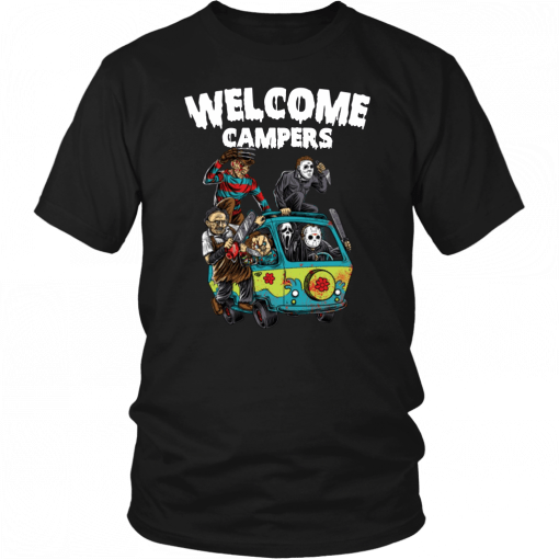 Horror Characters Welcome Campers Gift Tee Shirt