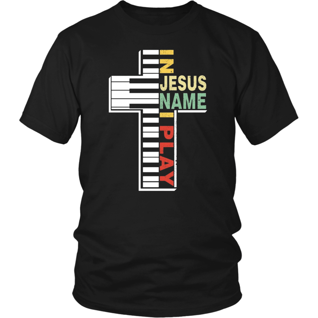 In Jesus Name I Play Piano Christians T-Shirt - ShirtElephant Office