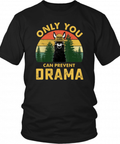 Only you can prevent drama Llama Camping Vintage funny T-Shirt