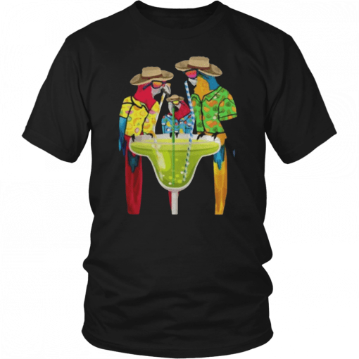 Parrots Drinking Margarita Hawaiian Vacation Birds Shirt