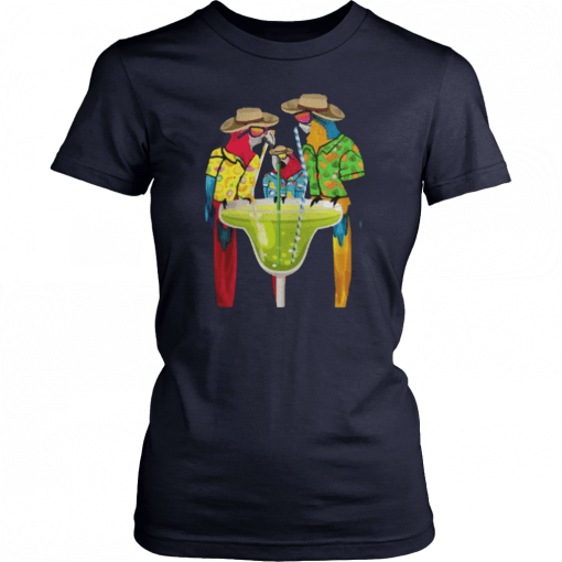 Parrots Drinking Margarita Hawaiian Vacation Birds Shirt