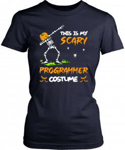 This Is My Scary Programmer Costume Dabbing Skeleton Pumpkin Halloween Shirt