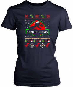 Santa Claws Jurassic Park Ugly Christmas T-Shirt