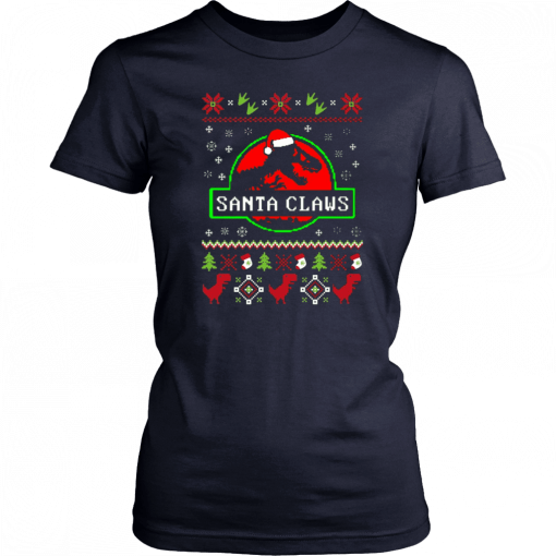 Santa Claws Jurassic Park Ugly Christmas T-Shirt