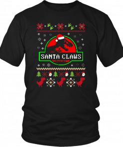 Santa Claws Jurassic Park Ugly Christmas T-Shirt