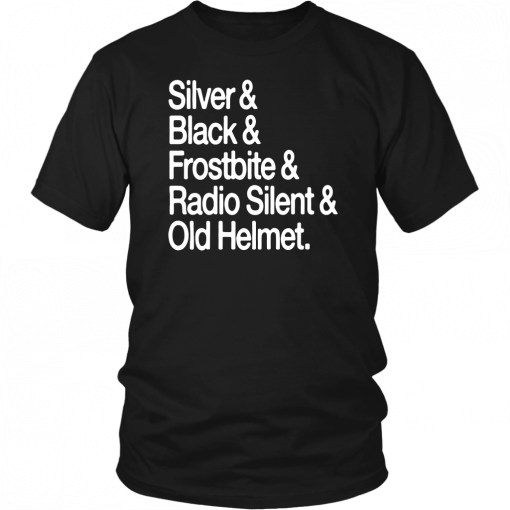 Silver Black Frostbite Radio Silent & Old Helmet T-Shirt Antonio Brown Oakland Raiders
