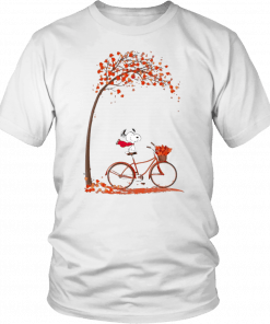 Snoopy Riding A Bicycle Hello Autumn Funny T-Shirt