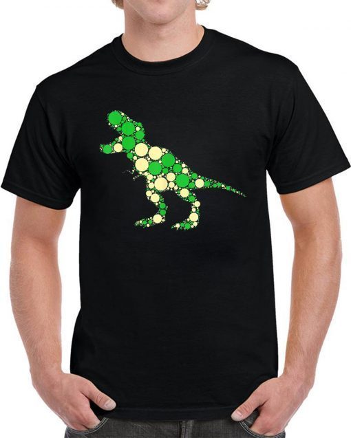 Green polka dot t-rex dinosaur international dot day Funny T-Shirt