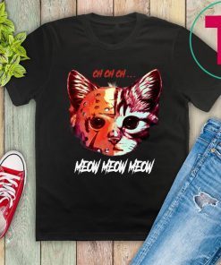 Jason Meowhees Jason Voorhees CH CH CH meow meow Funny T-Shirt