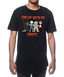 Chillin With My Creeps Vampire Skeleton Shirt