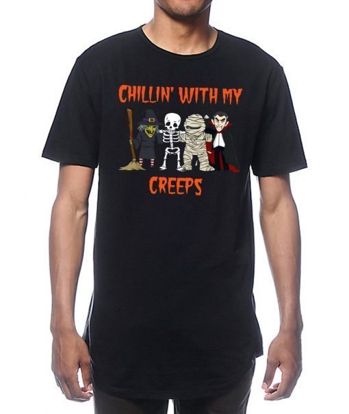 Chillin With My Creeps Vampire Skeleton Shirt