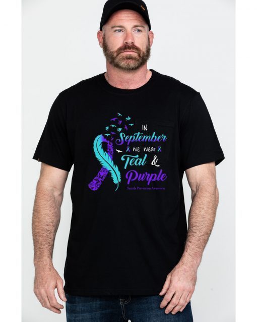 In september we wear tear and purple suicide prevention awareness T-Shirt