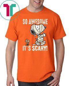 So Awesome It's Scary Mummy Snoopy Kids Halloween Costume T-Shirt