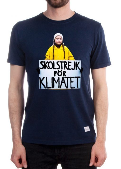 Mens Greta Thunberg Skolstrejk For Klimatet Shirt