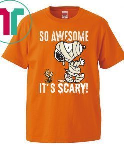 So Awesome It's Scary Mummy Snoopy Kids Halloween Costume T-Shirt
