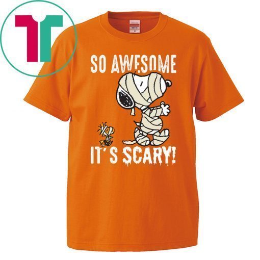 So Awesome It's Scary Mummy Snoopy Kids Halloween Costume T-Shirt