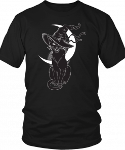 Black Cat Witch Moon Unisex T-Shirt
