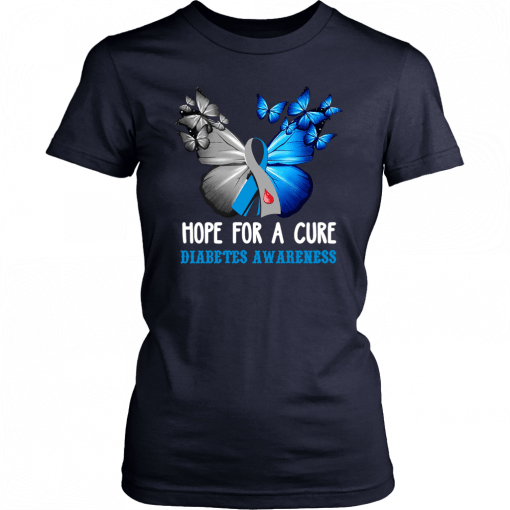 Butterfly hope for a cure diabetes awareness T-Shirt