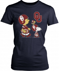 Charlie Brown Snoopy And Woodstock Oklahoma Sooners NFL T-Shirt