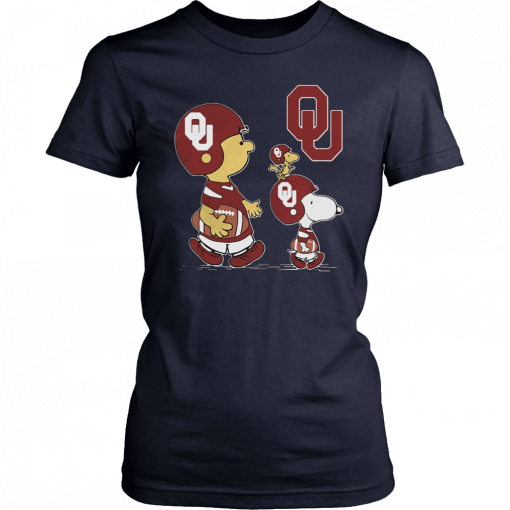 Charlie Brown Snoopy And Woodstock Oklahoma Sooners NFL T-Shirt