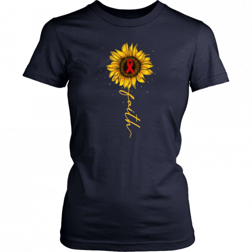 Faith Sunflower Blood Cancer Awareness T-Shirt