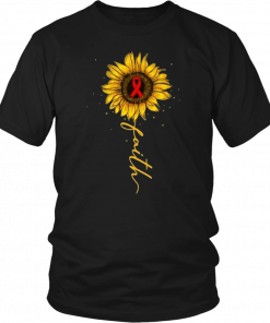 Faith Sunflower Blood Cancer Awareness T-Shirt