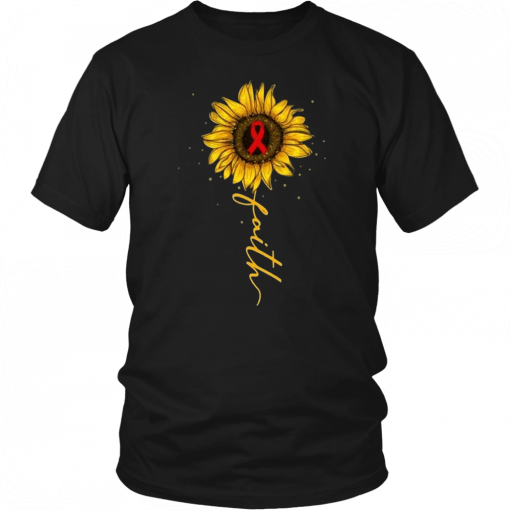 Faith Sunflower Blood Cancer Awareness T-Shirt