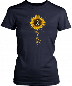 Faith Sunflower Brain Cancer Awareness Meaningful Gift T-Shirt