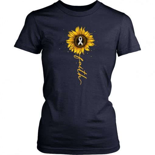 Faith Sunflower Brain Cancer Awareness Meaningful Gift T-Shirt