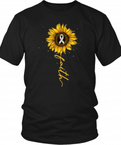 Faith Sunflower Brain Cancer Awareness Meaningful Gift T-Shirt