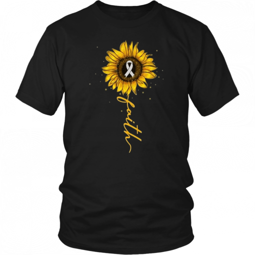 Faith Sunflower Brain Cancer Awareness Meaningful Gift T-Shirt