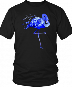 Flamingo Blue Ribbon Colon Cancer Awareness T-Shirt