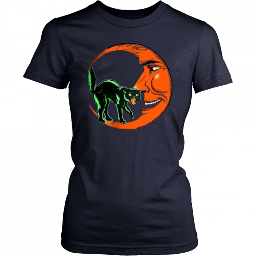 Halloween Beistle Cat on the Moon Horror T-Shirt