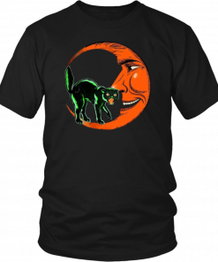 Halloween Beistle Cat on the Moon Horror T-Shirt