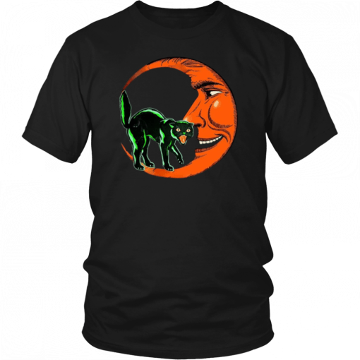 Halloween Beistle Cat on the Moon Horror T-Shirt