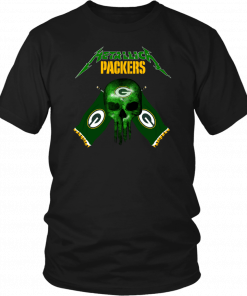 Metallica Green Bay Packers Skull Flag T-Shirt