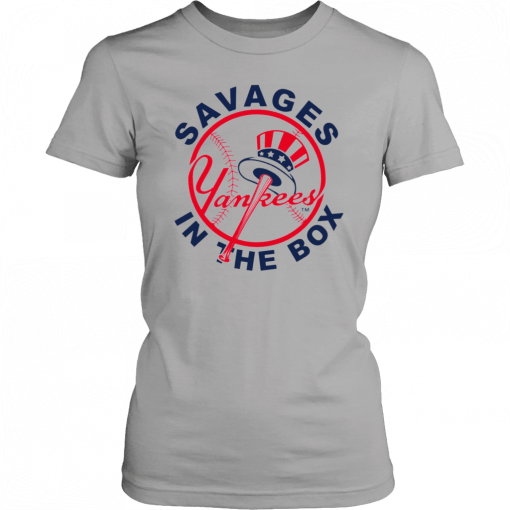 New York Yankees Baseball Logo Savages In The Box T-Shirt