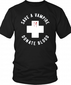Save A Vampire Donate Blood Funny Halloween Classic Tee Shirt