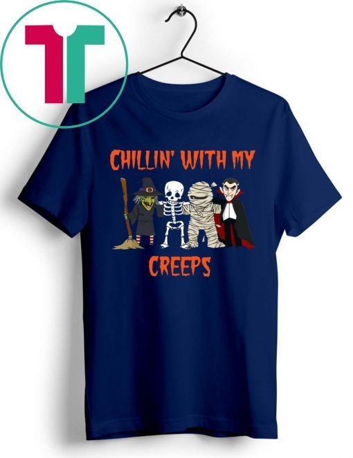 Chillin With My Creeps Vampire Skeleton Shirt