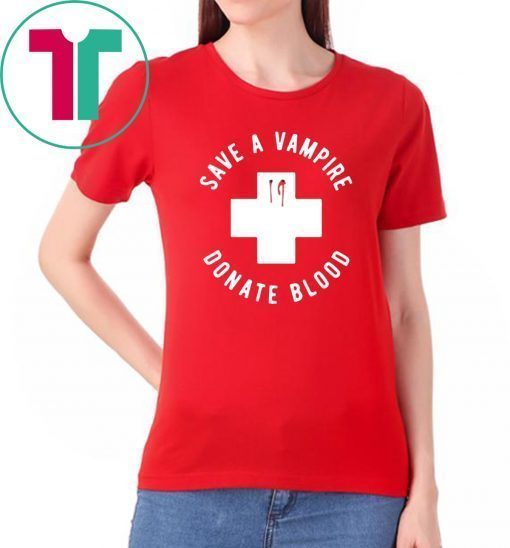 Original Save A Vampire Donate Blood Funny Halloween T-Shirt
