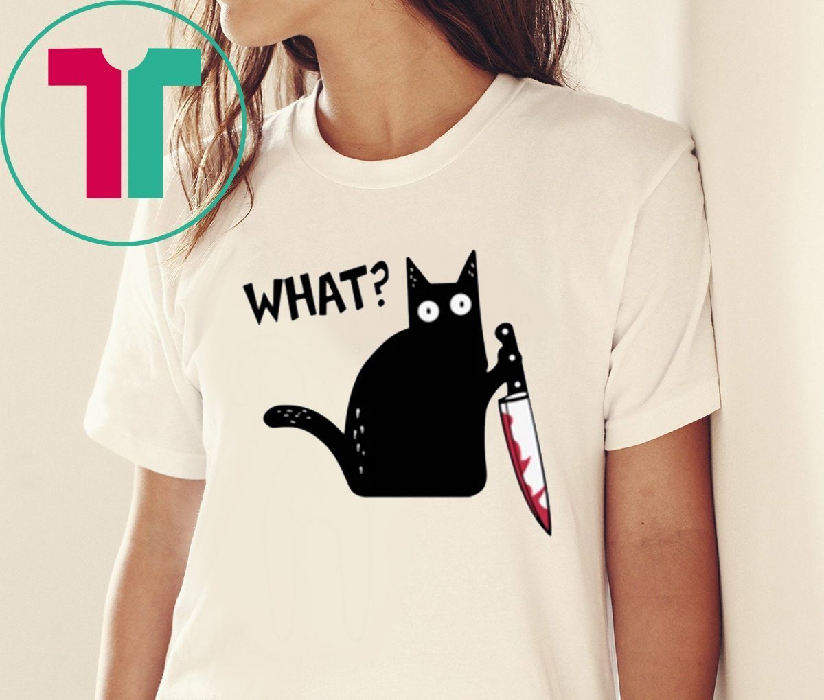 cat with knife shirt