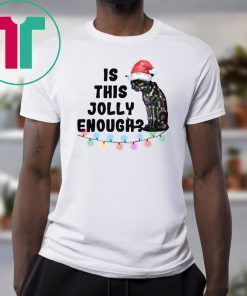 Black cat Is this jolly enough Christmas Shirt